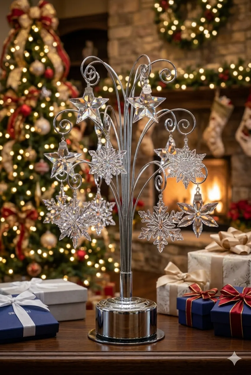 Christmas Ornament Stand for Swarovski | Rotating Display Tree