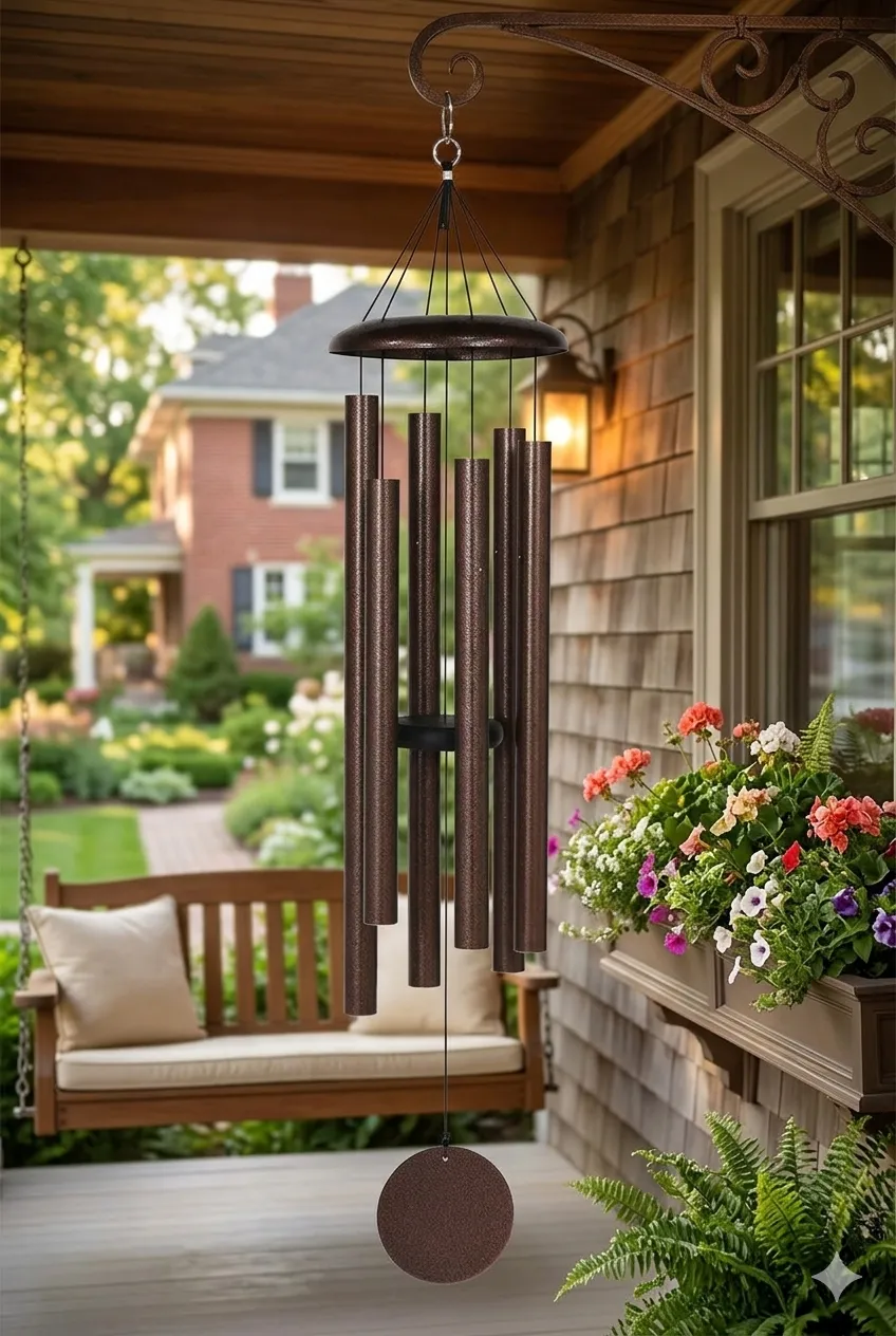 Deep Tone 44" Aluminum Wind Chimes for Front Porch & Garden Cozy Oasis