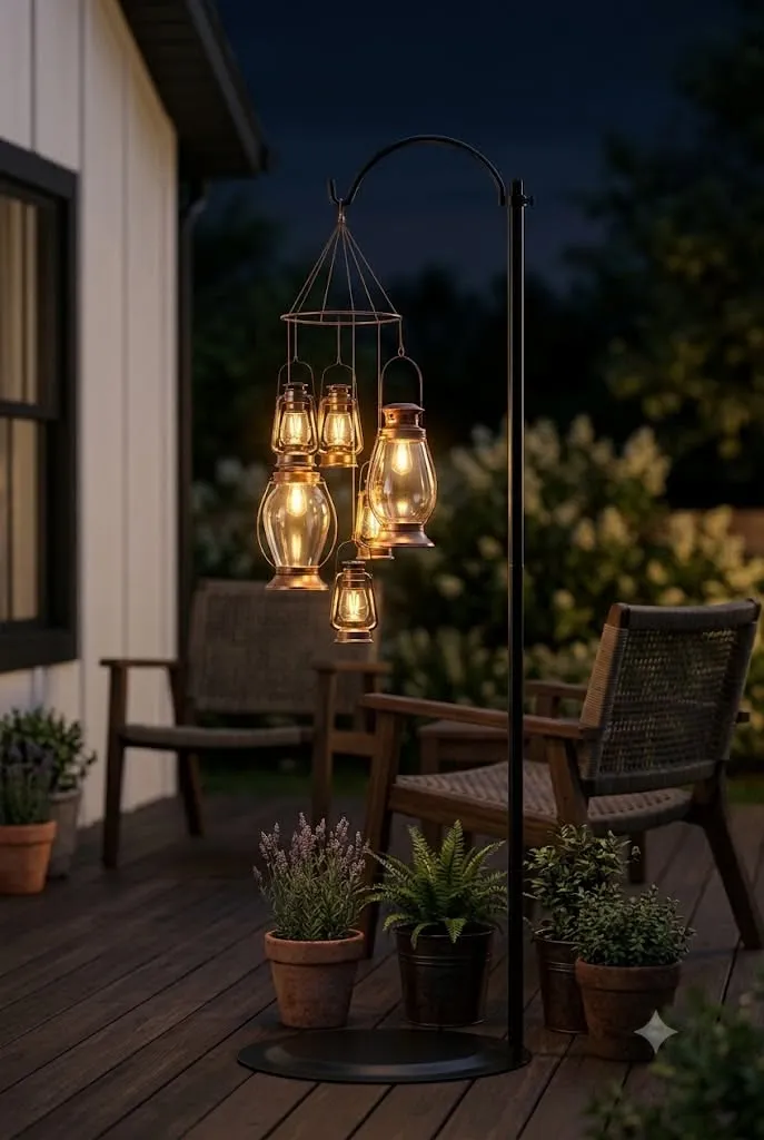Cozy Evening Patio Decor with Warm Solar Lights