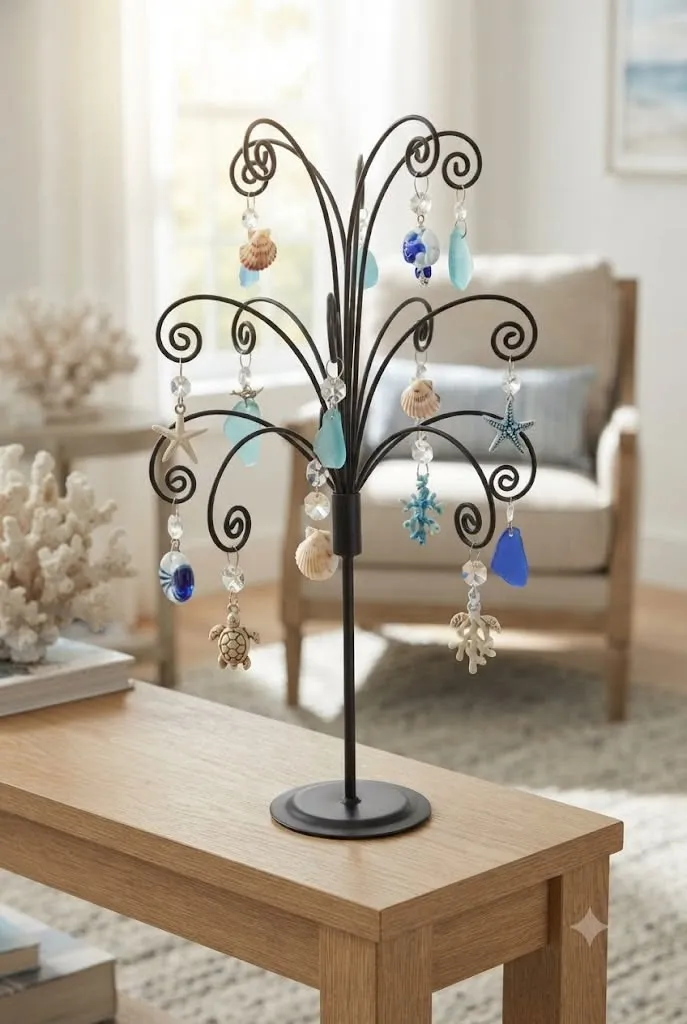 Summer Coastal Ornament Display Ideas for Tabletop Decor