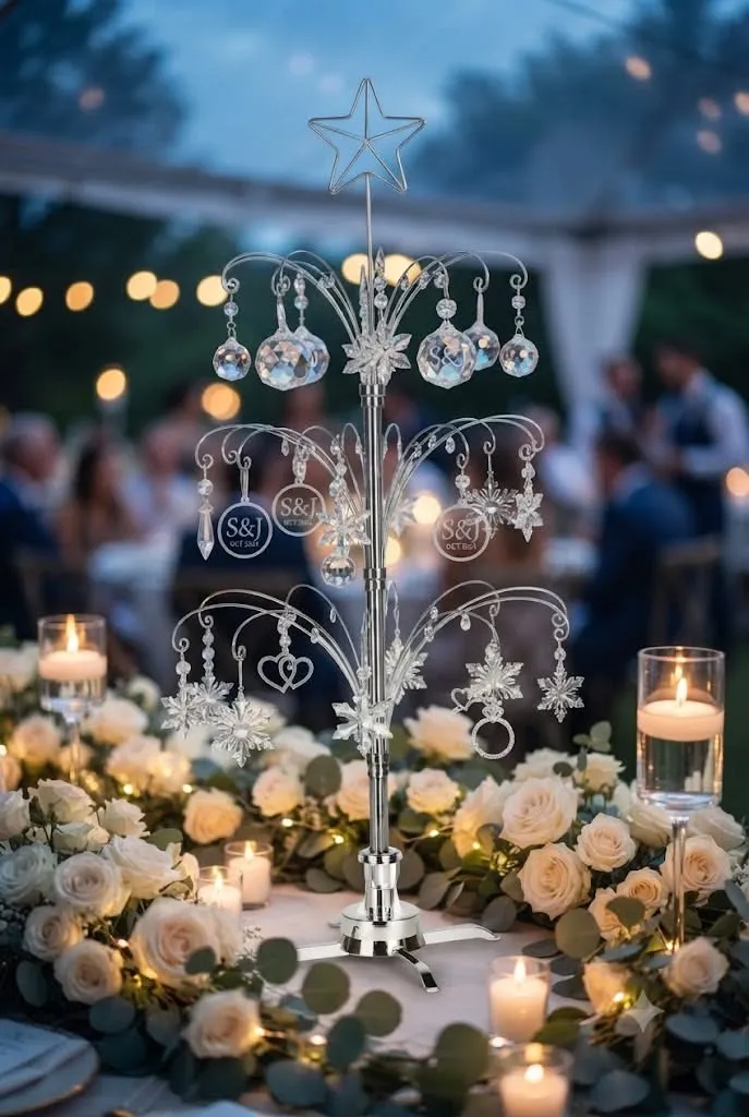 Romantic Moonlight Wedding Ornament Showcase