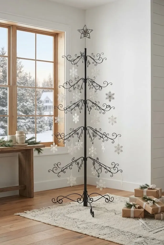 Modern Farmhouse Snowflake Ornament Tree for Cozy Christmas Styling