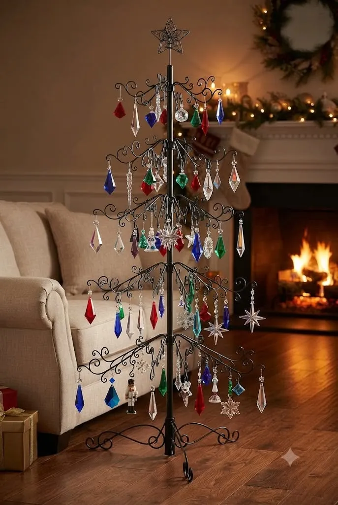 Elegant Acrylic Ornament Display Tree for Luxury Christmas Home Decor