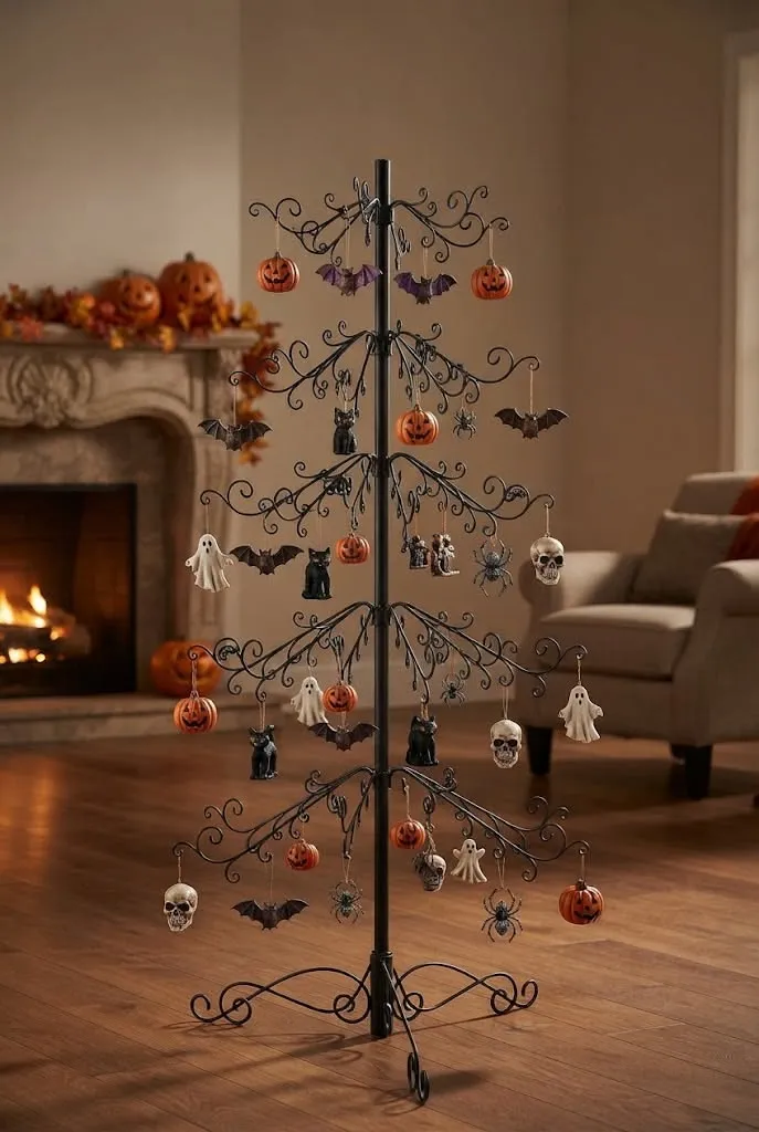 Halloween Ornament Display Tree for a Spooky Home
