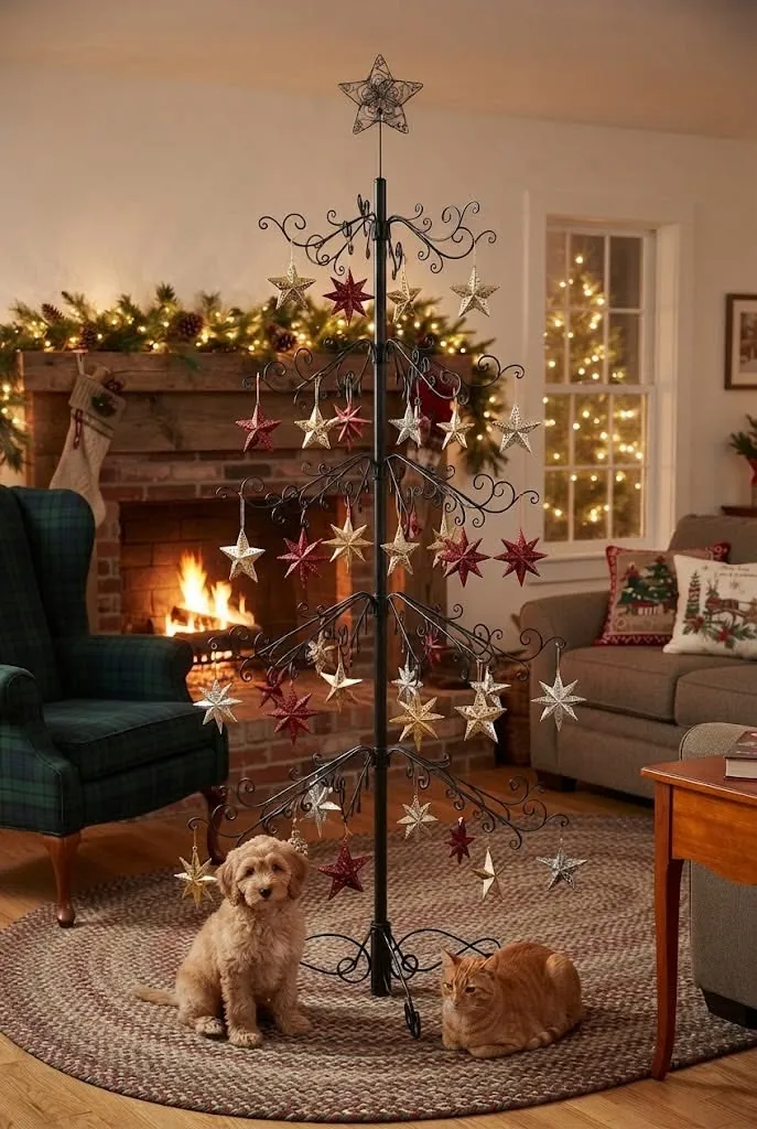 Holiday Ornament Trees for Family Spaces